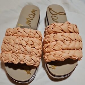 Women's Braided Slide Sandals - Peach